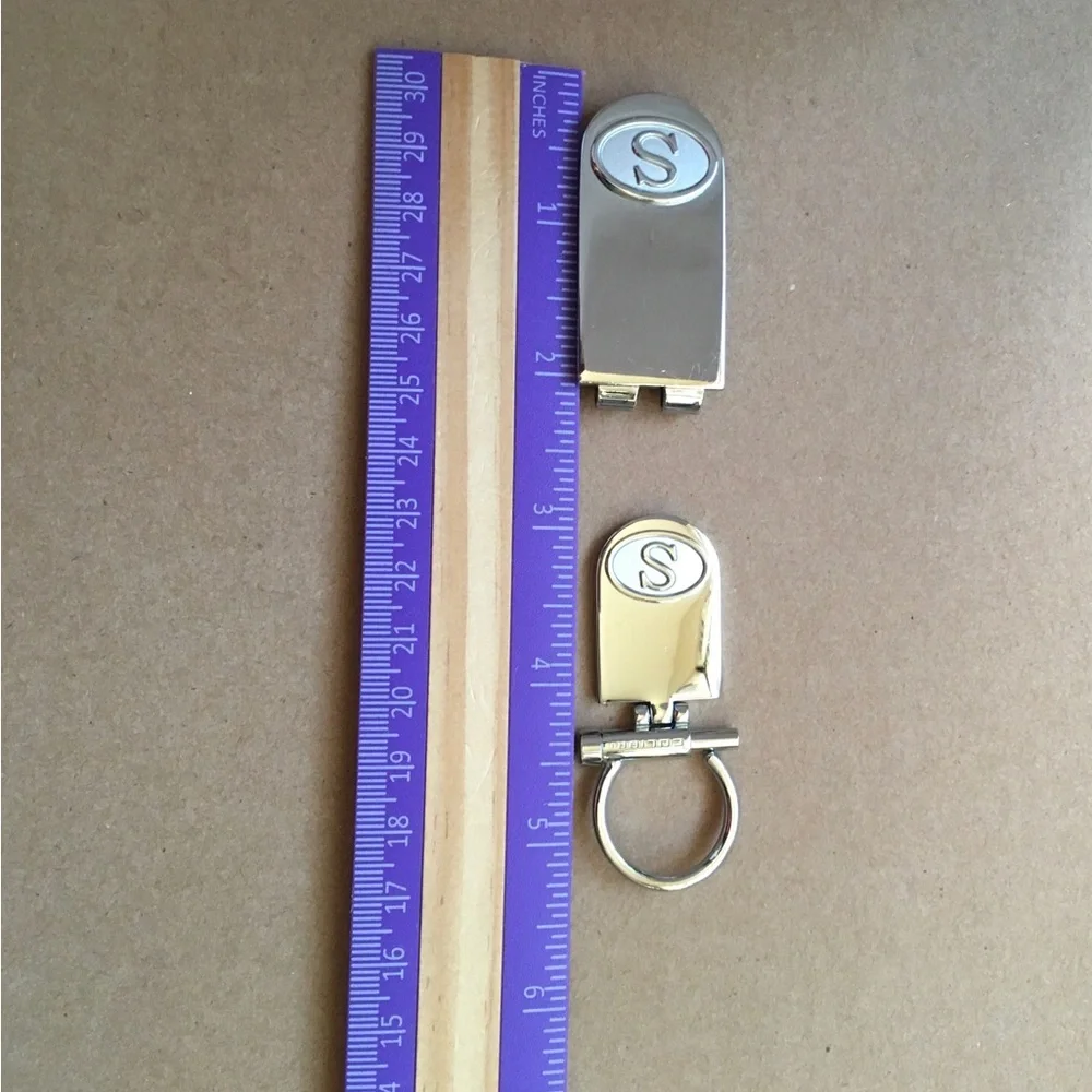 Silver Monogrammed Money Clip and Keychain Set